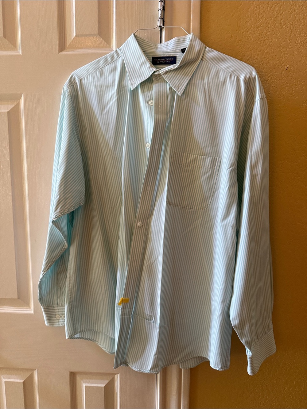 St. John's Bay Light Aqua Striped Men's Dress Shirt